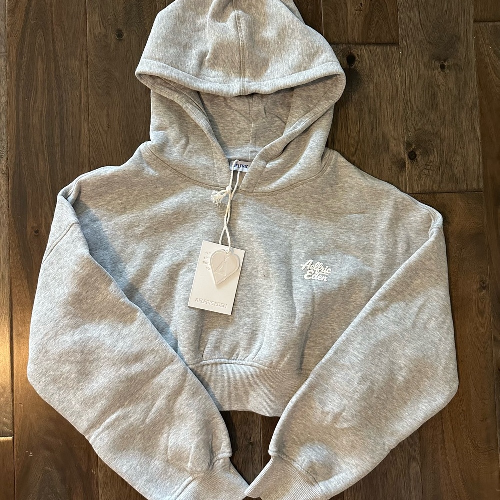 Aelfric Eden Gray Crop Cloud Hoodie